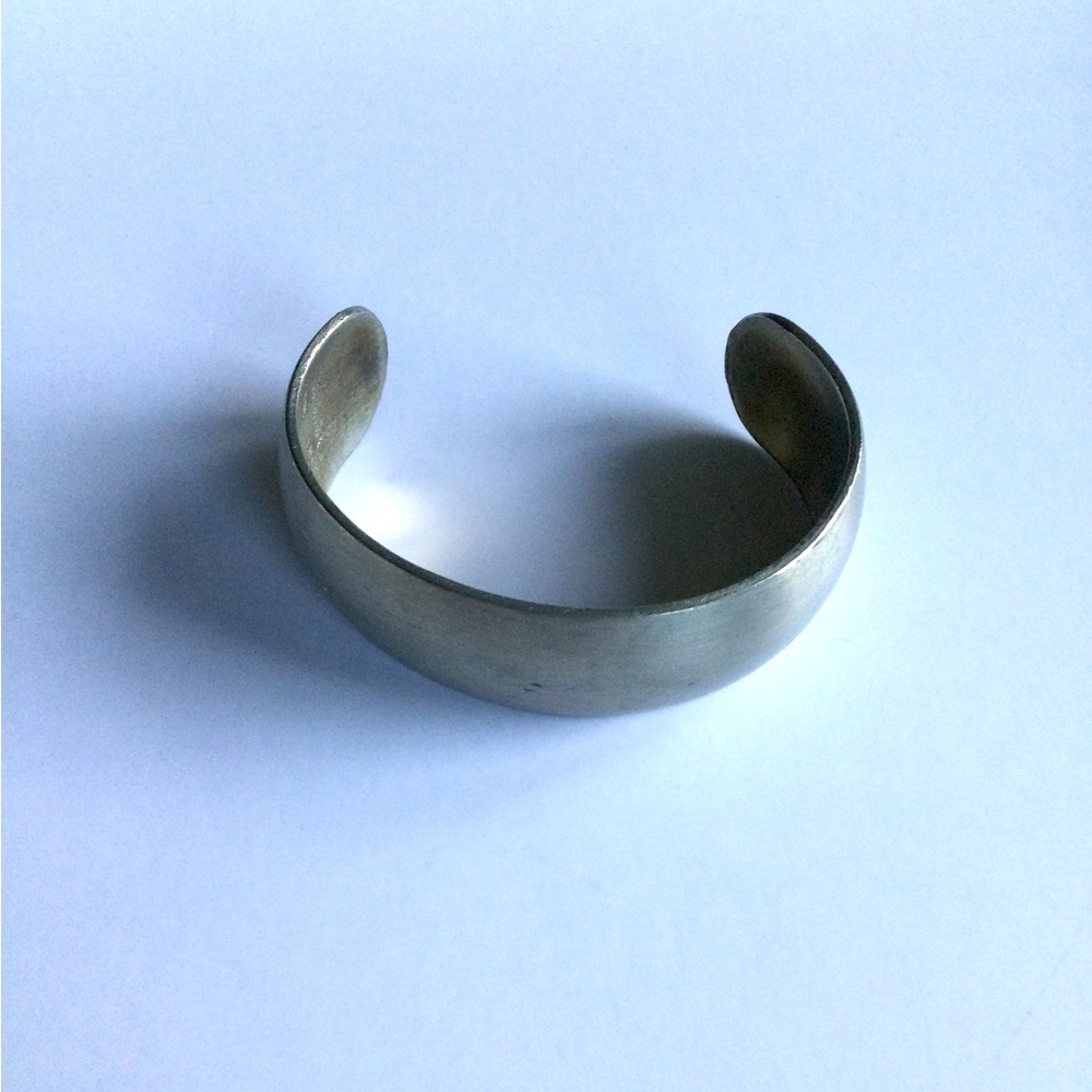 Vintage Leonard Genuine Pewter Cuff Bracelet (Made in Bolivia)